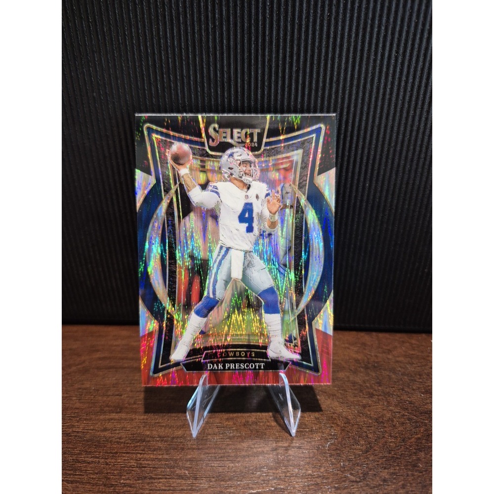 2024 Panini Select Concourse Dak Prescott #38 Black and Red Shock Prizm Cowboys